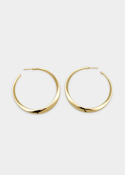 Shop Ippolita Large Twisted Hoop Earrings In 18k Gold In Yellow Gold