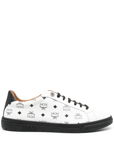 Shop Mcm Terrain Low-top Sneakers In White