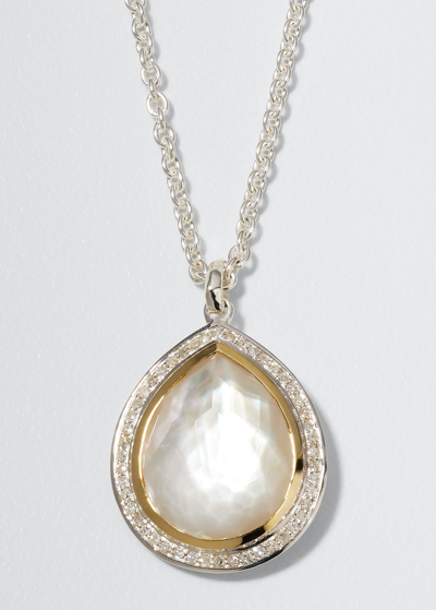 Shop Ippolita Teardrop Pendant Necklace In With Diamonds In Mother Of Pearl