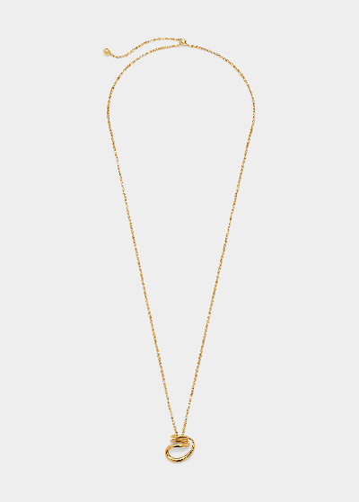 Shop Charlotte Chesnais Round Trip Long Pendant Necklace In Gold