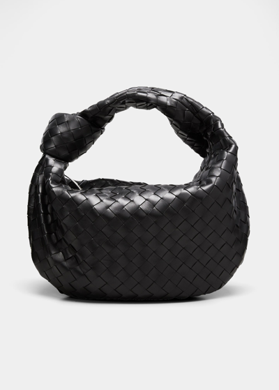 Shop Bottega Veneta Jodie Teen Intrecciato Napa Shoulder Bag In Black