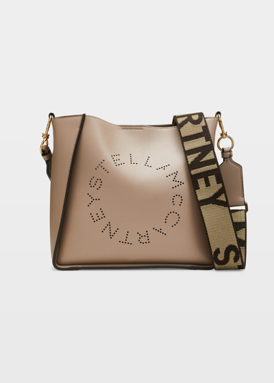 Shop Stella Mccartney Perforated Logo Alter Napa Crossbody Bag In Moss