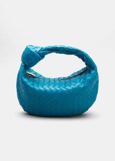 Shop Bottega Veneta Jodie Teen Intrecciato Napa Shoulder Bag In Blueprint