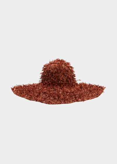 Shop Sans Arcidet Summertime Straw Hat In Terre