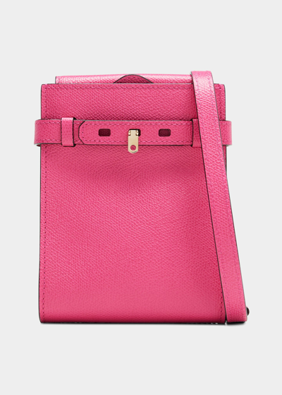 Valextra Bicolor Slim Leather Crossbody Bag In Pbg Bubblegum | ModeSens