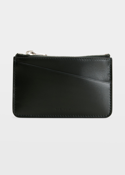 Shop The Row Zip Wallet In Calf Leather In Pnpld Pine Pld