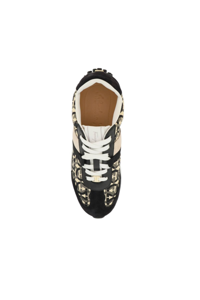 Ferragamo Gancini-print Low-top Sneakers In Multicolor
