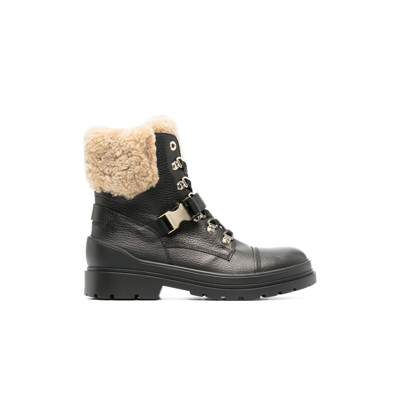 Shop Bogner Black St Moritz Leather Ankle Boots