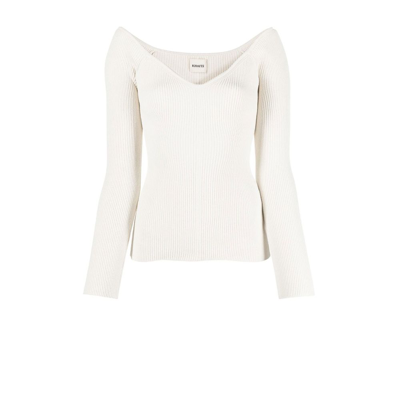 Shop Khaite Luella Off-the-shoulder Top - Women's - Polyester/viscose/polyamide In White