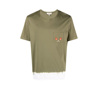 Shop Nick Fouquet Green Embroidered Pocket T-shirt