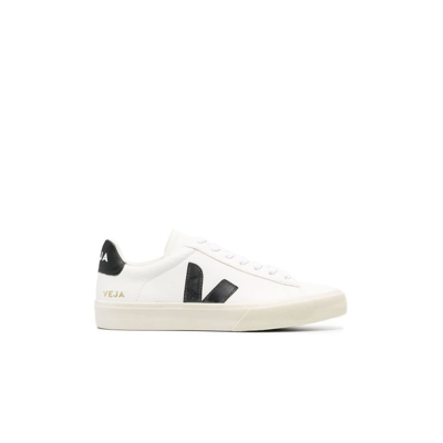 Shop Veja White Campo Low-top Leather Sneakers