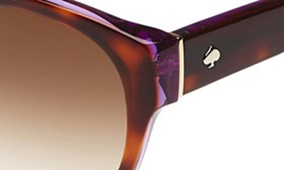 Shop Kate Spade 'kiersten' 56mm Cat Eye Sunglasses In Purple Tortoise