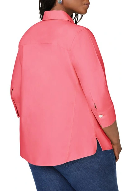 Shop Foxcroft Paige Button-up Shirt In Rose Red