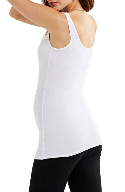 Shop A Pea In The Pod Ribbed Maternity Tank Top In White