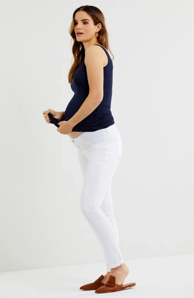 Shop A Pea In The Pod Ribbed Maternity Tank Top In Navy
