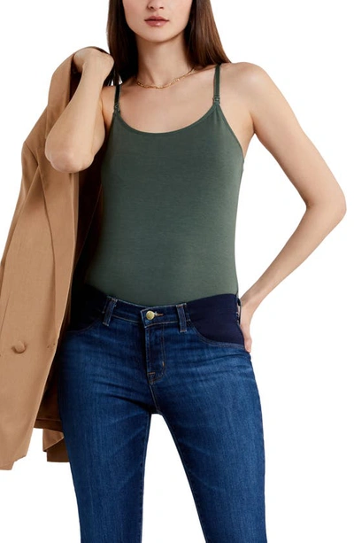 Shop A Pea In The Pod Luxe Clip Down Maternity/nursing Camisole In Olive