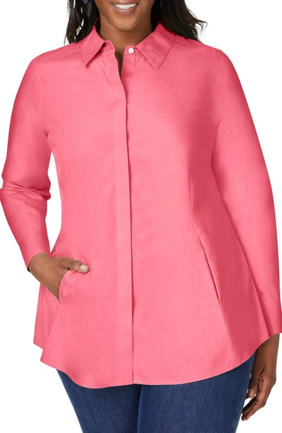 Shop Foxcroft Cici Tunic Blouse In Rose Red