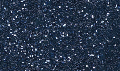 Alex Evenings Sequin Corded Lace Cocktail Dress In Navy