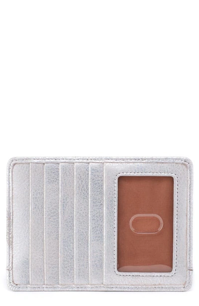 Shop Hobo Euro Slide Leather Card Case In Silver