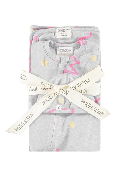 Shop Paigelauren Slub Footie, Hat & Blanket Set In Pink Moon/ Star