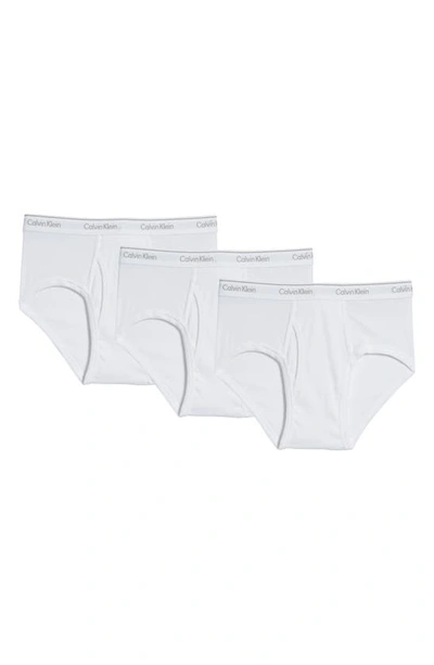 Calvin Klein 3-pack Moisture Wicking Stretch Cotton Briefs In White