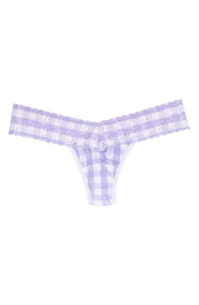 Shop Hanky Panky Print Lace Low Rise Thong In Varsity Gingham