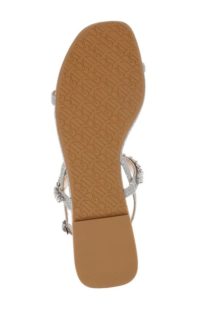 Shop Badgley Mischka Natalee Embellished Strap Sandal In Silver