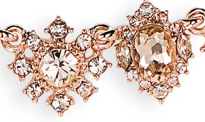 Shop Marchesa Crystal Halo Frontal Y-necklace In Rose Gold/ Silk