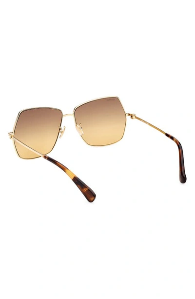 Shop Max Mara 61mm Geometric Sunglasses In Gold