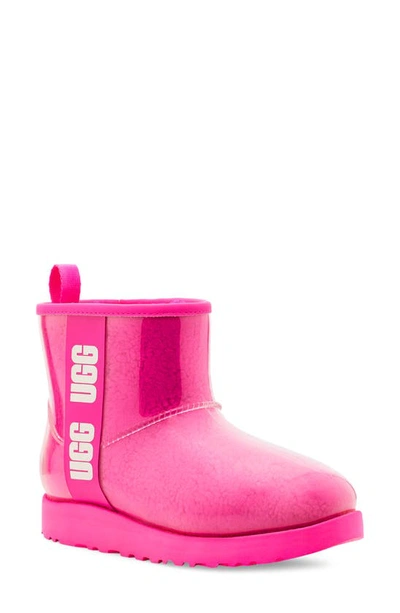 Shop Ugg Mini Classic Ii Waterproof Clear Boot In Taffy Pink