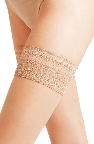 Shop Falke Seidenglatt 15 Stay-up Stockings In Powder