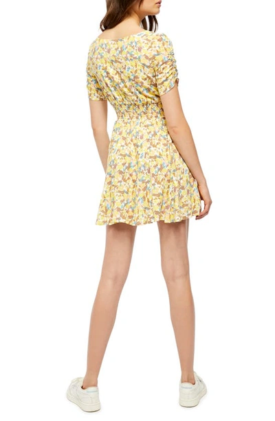 Shop Free People Forget Me Not Floral Minidress In Lily Combo