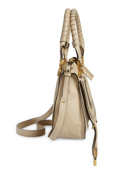 Shop Chloé Small Marcie Leather Satchel In Root Beige