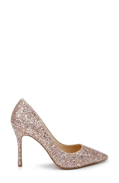 Shop Jewel Badgley Mischka Azalea Pointed Toe Pump In Rose Gold