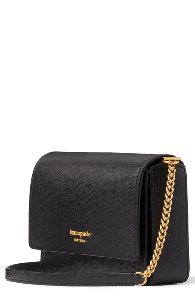 Shop Kate Spade Morgan Leather Wallet On A Chain In Black