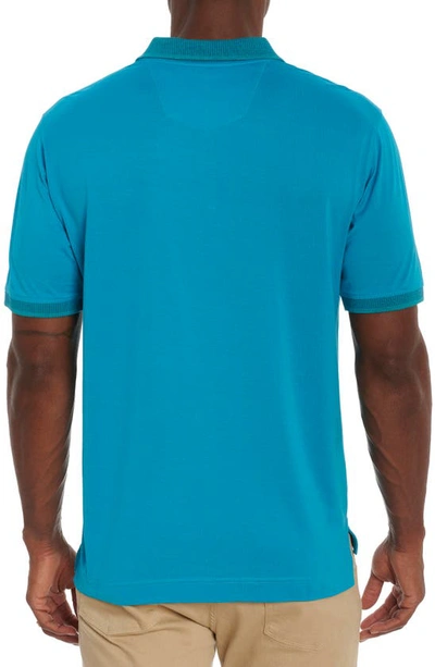 Shop Robert Graham Archie Short Sleeve Polo In Teal