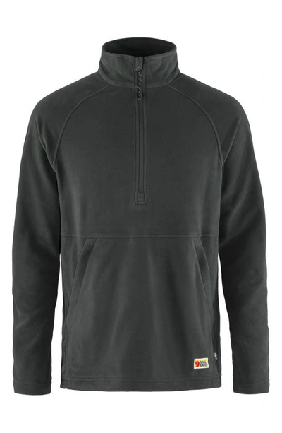 Shop Fjall Raven Vardag Lite Fleece Quarter-zip Pullover In Dark Grey
