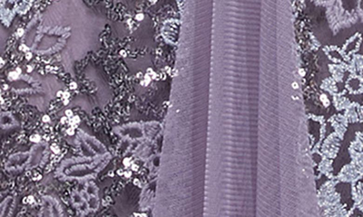 Shop Alex Evenings Sequin Embroidered Trumpet Gown In Icy Orchid