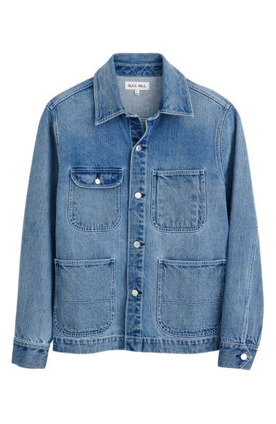 Shop Alex Mill Gender Inclusive Cotton Denim Work Jacket In Vintage Wash
