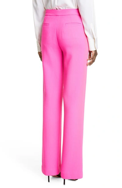 Shop Adam Lippes Pintuck Pleat Wool Crepe Trousers In Hot Pink