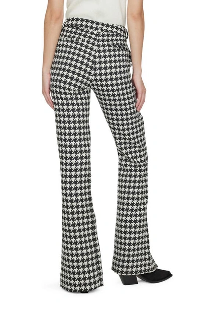 Shop Anine Bing Jocelyn Houndstooth Check Flare Trousers In Black/ White