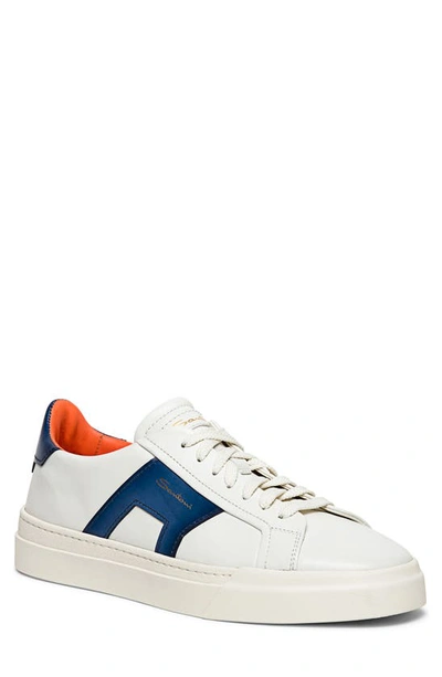 Shop Santoni Dbs1 Sneaker In White-blue-i48
