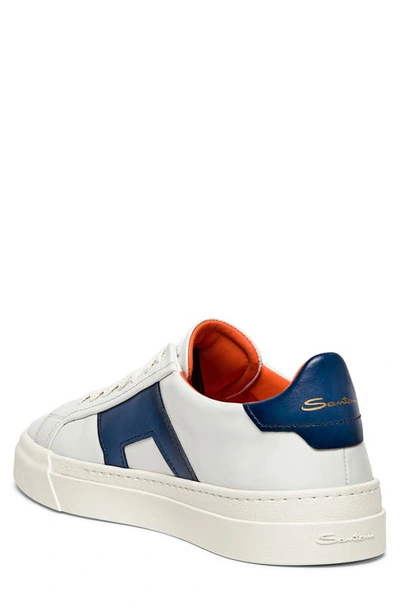 Shop Santoni Dbs1 Sneaker In White-blue-i48