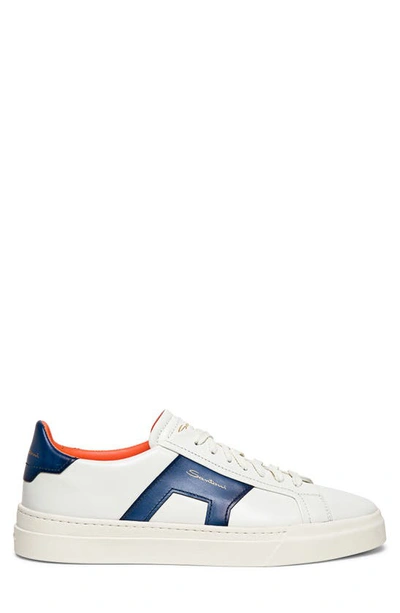 Shop Santoni Dbs1 Sneaker In White-blue-i48