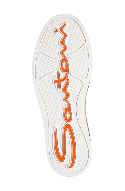 Shop Santoni Dbs1 Sneaker In White-orange-i50