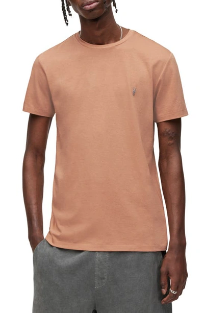 Shop Allsaints Tonic Slim Fit Crewneck T-shirt In Washed Brick Pink