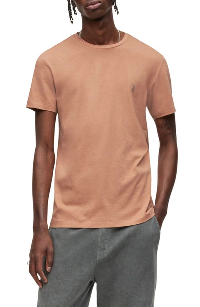 Shop Allsaints Tonic Slim Fit Crewneck T-shirt In Washed Brick Pink