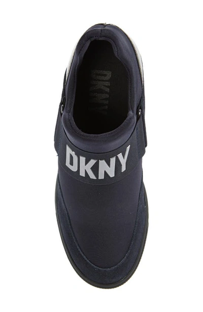 Shop Dkny Cosmos Wedge Sneaker In Navy