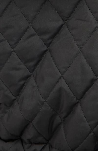 Shop Barbour Millfired Hooded Quilted Jacket In Black Classic