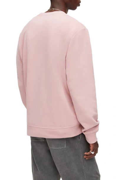 Shop Allsaints Raven Slim Fit Crewneck Sweatshirt In Dried Rose Pink